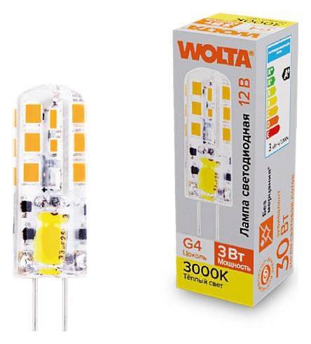 Лампа светодиодная Wolta  G4 3Вт 3000K WSTD-JC-12V3W3KG4-S