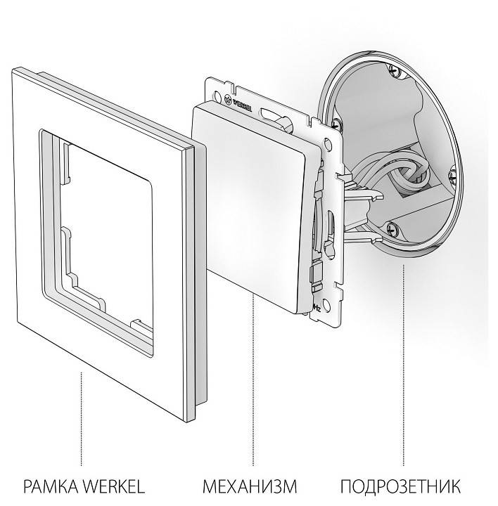 Выключатель одноклавишный без рамки Werkel шампань a050869