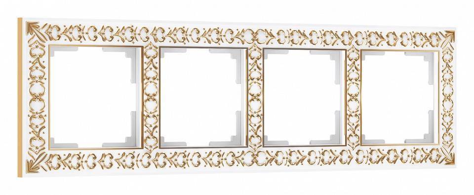 Рамка на 4 поста Werkel белое золото W0041523