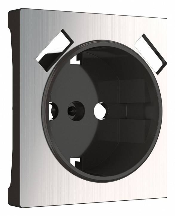 Накладка для розетки с заземлением и 2xUSB Werkel глянцевый никель W1179502