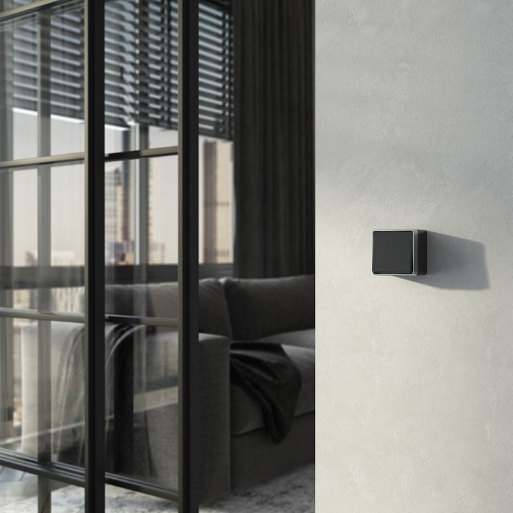 Выключатель одноклавишный Werkel Gallant (черный с серебром) W5010034