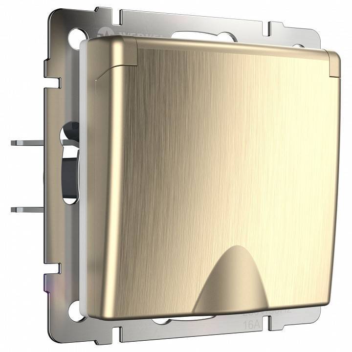 Розетка влагозащищенная с заземлением и шторками Werkel жемчужная без рамки W1171210
