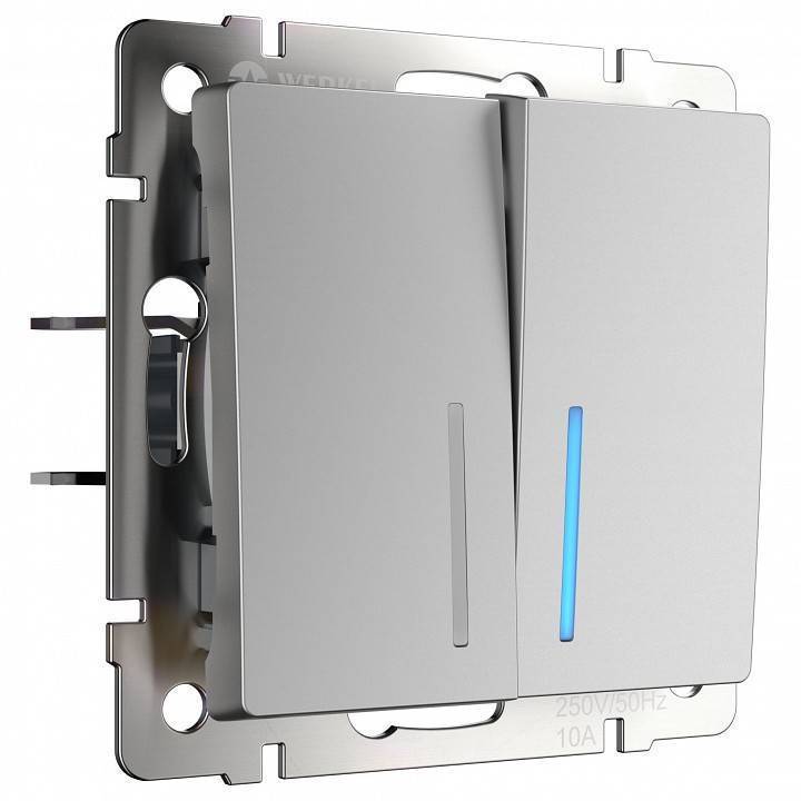 Выключатель двухклавишный с подсветкой без рамки Werkel W1120106