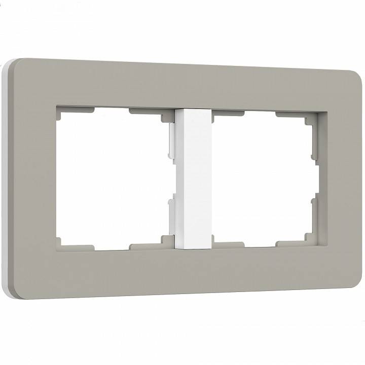 Рамка на 2 поста Werkel Split дымчатый/белый, soft-touch W0023067