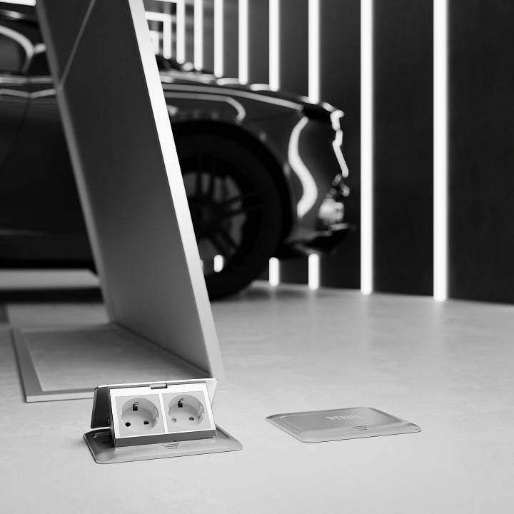 Выдвижной блок для розеток Werkel серебряный a069366