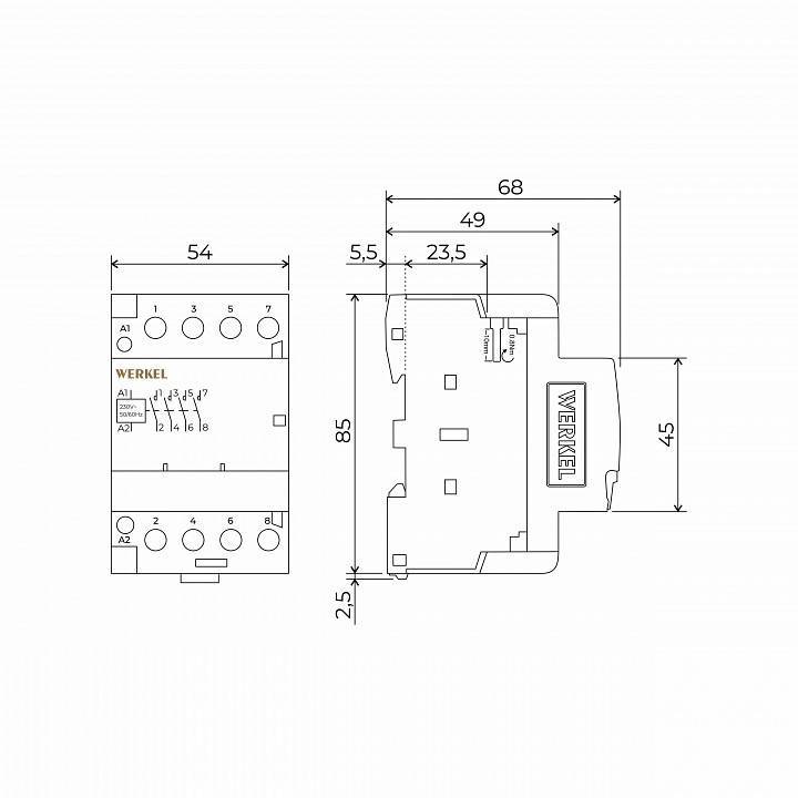 Контактор трехмодульный Werkel Контакторы W943M63O