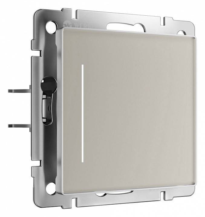 Выключатель одноклавишный с подсветкой без рамки Werkel дымчатый W4512014