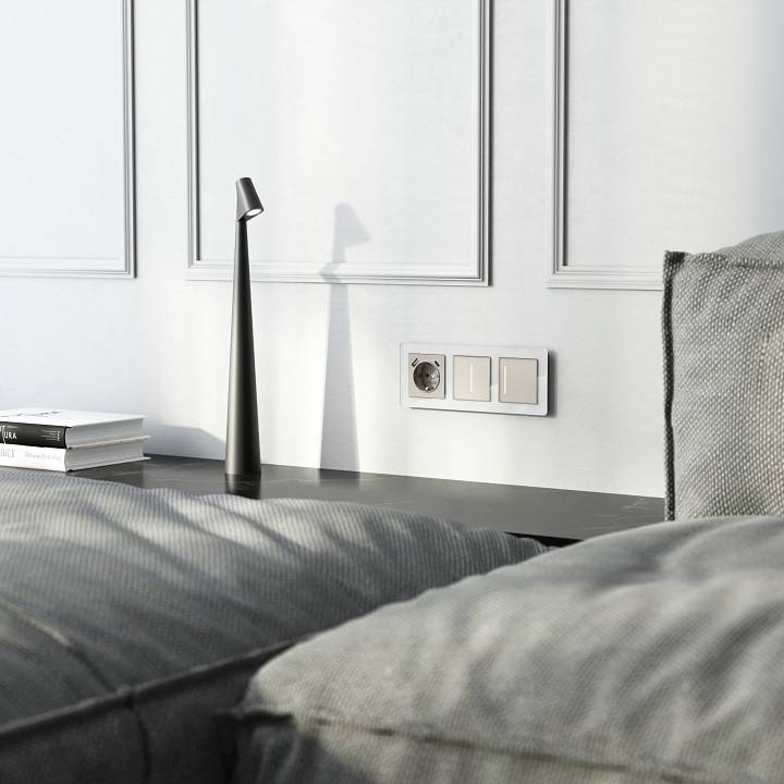 Выключатель одноклавишный с подсветкой без рамки Werkel дымчатый W4512014