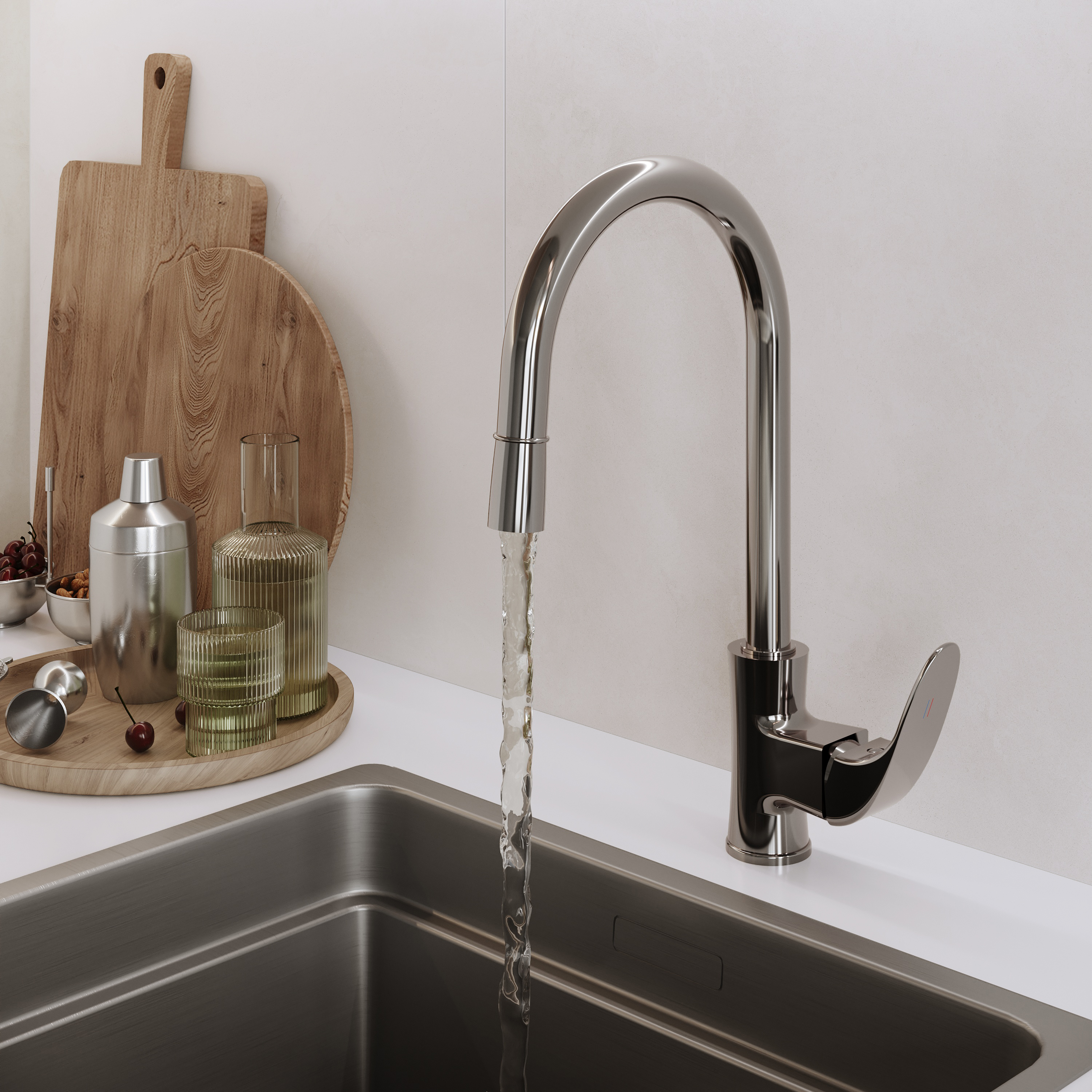 Смеситель для кухни Laparet Lisera с выдвижным изливом N2042402LPT