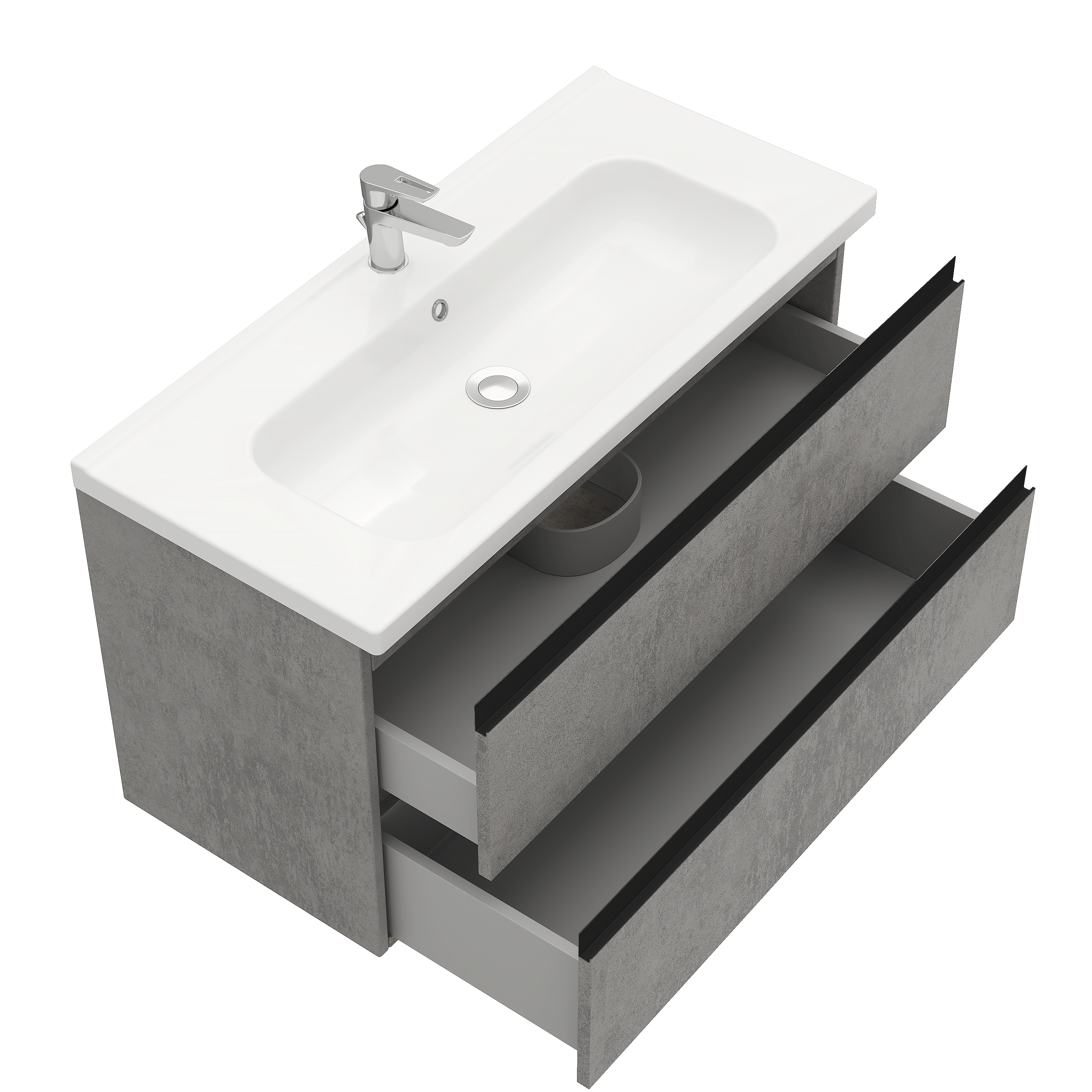 Тумба под раковину подвесная Laparet ELECTRA 100 для раковины Creavit Ideal 100 хромикс серебро LE-WCAB-100-123