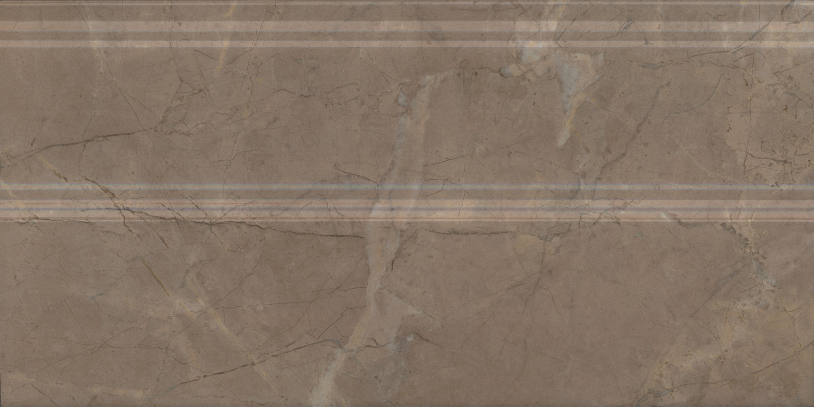 Плинтус Kerama Marazzi Серенада бежевый темный глянцевый обрезной 30x15 см FMA032R