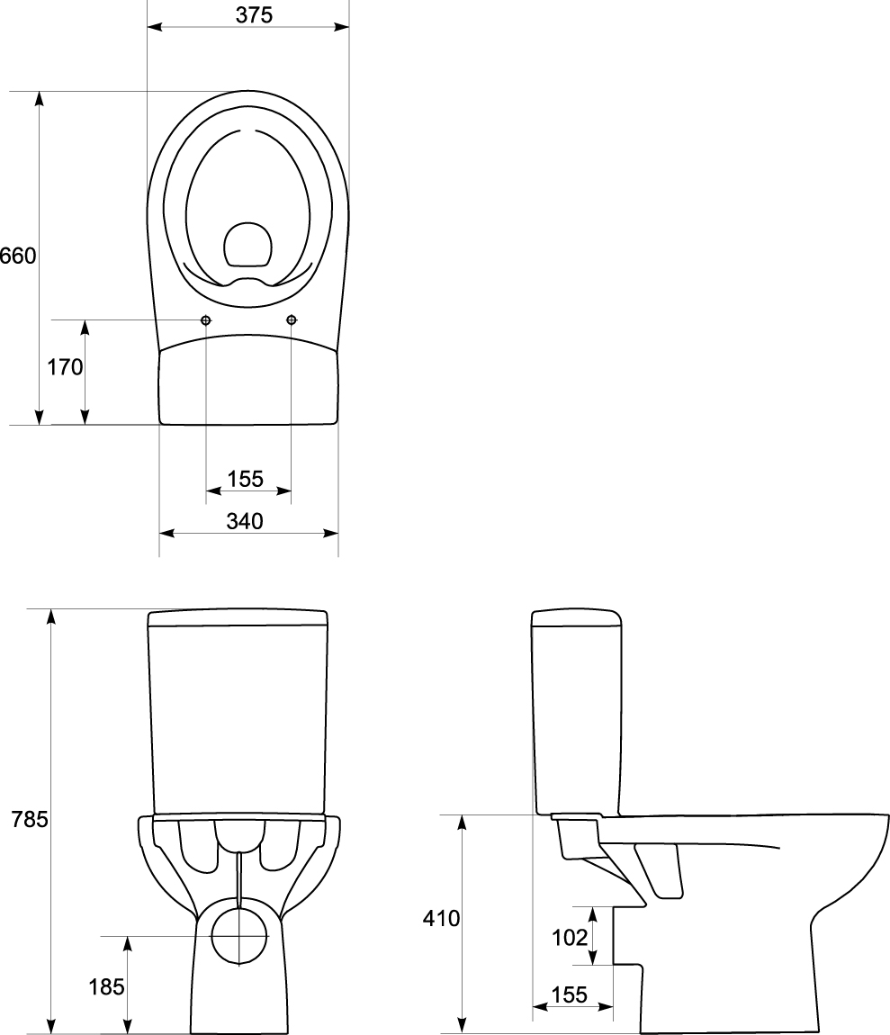 Унитаз-компакт Cersanit NATURE Clean On 011 3/5 DPL EO S-KO-NTR011-3/5-COn-DL-w