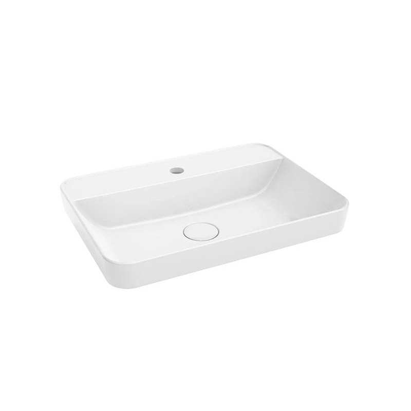 Раковина встраиваемая сверху Kerama Marazzi PLAZA 55 белая глянцевая PLR.wbi.55.1