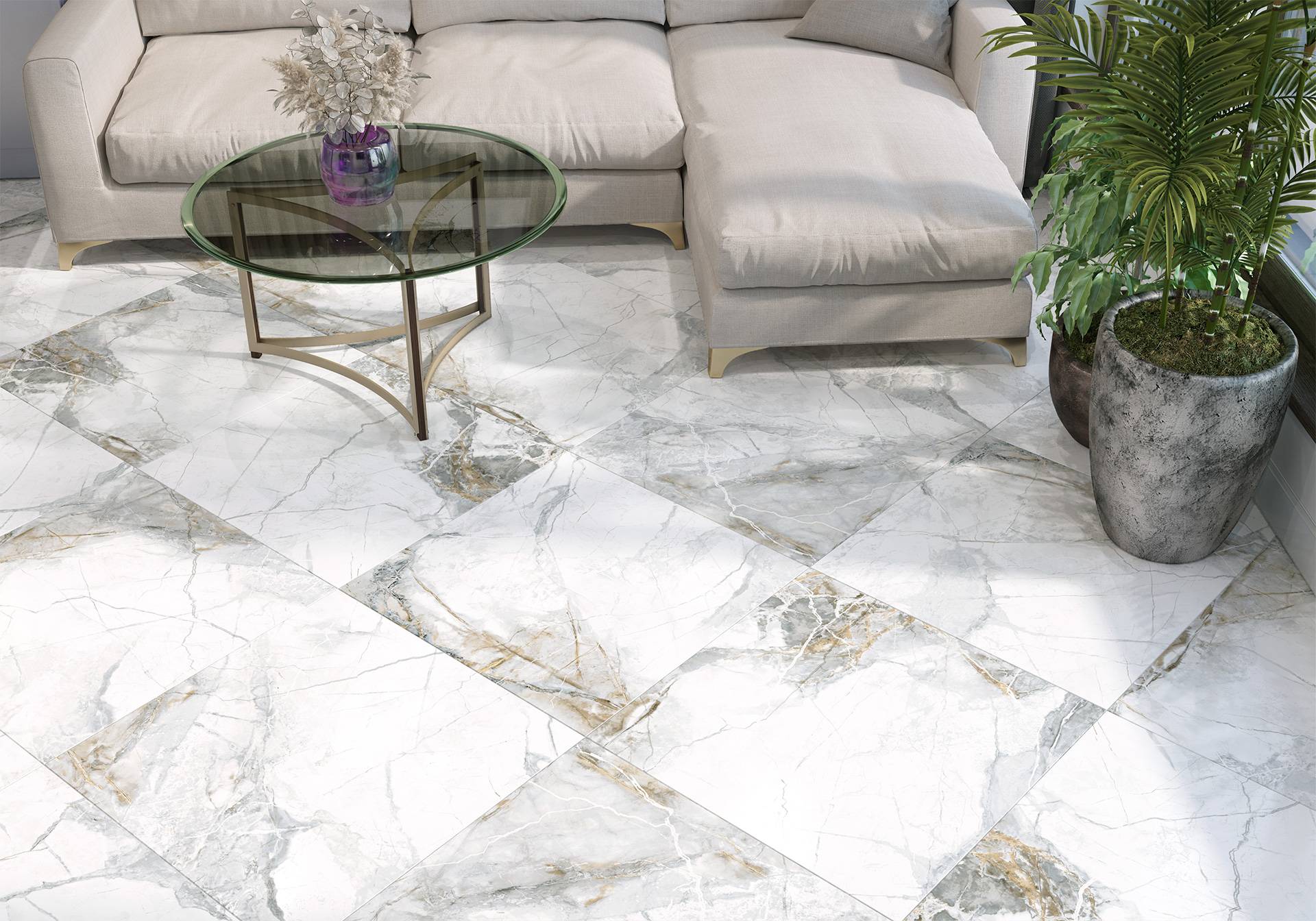 Керамогранит ALMA CERAMICA Invisible Light матовый 600х1200х8 мм 60120GP42INV00