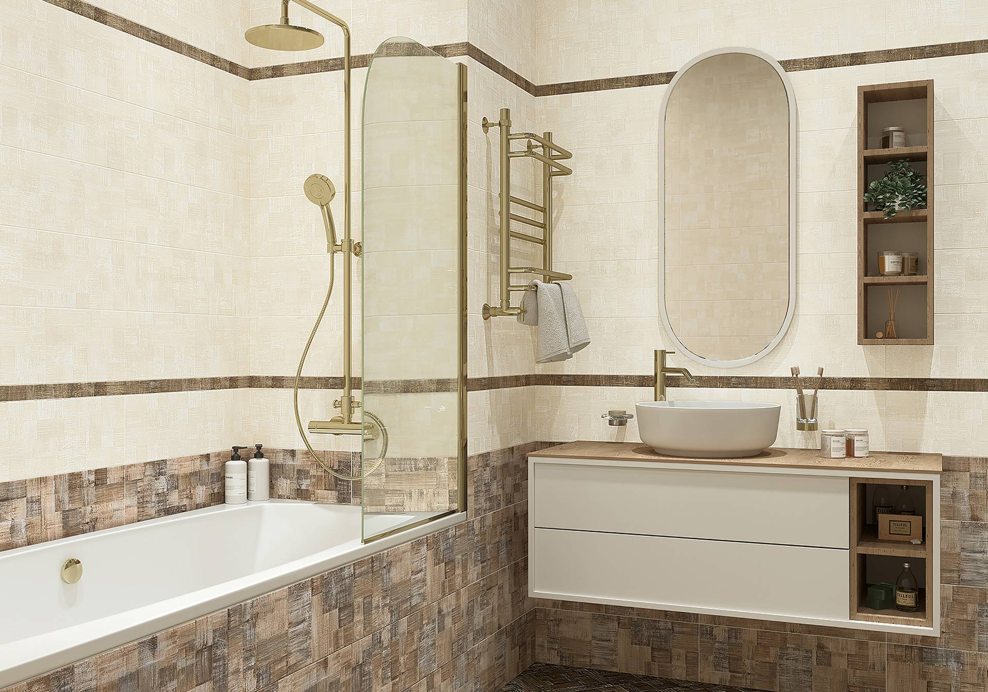 Плитка настенная Alma Ceramica Janis Brown 200х600х8.5 мм WT11JAN08