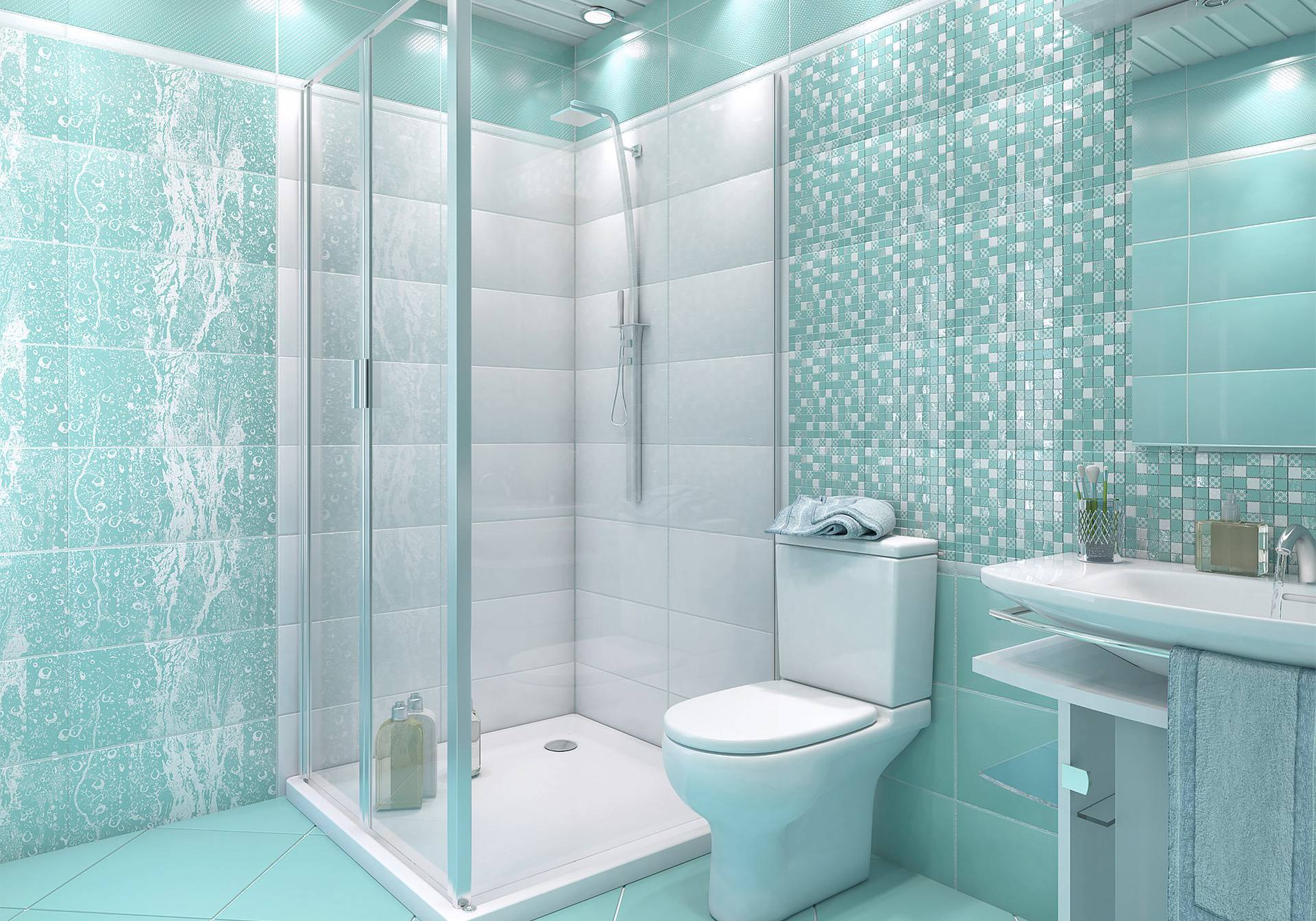 Мозаика Alma Mosaic Aquamarine 305х305 мм (9 шт в уп) DW7MSC16