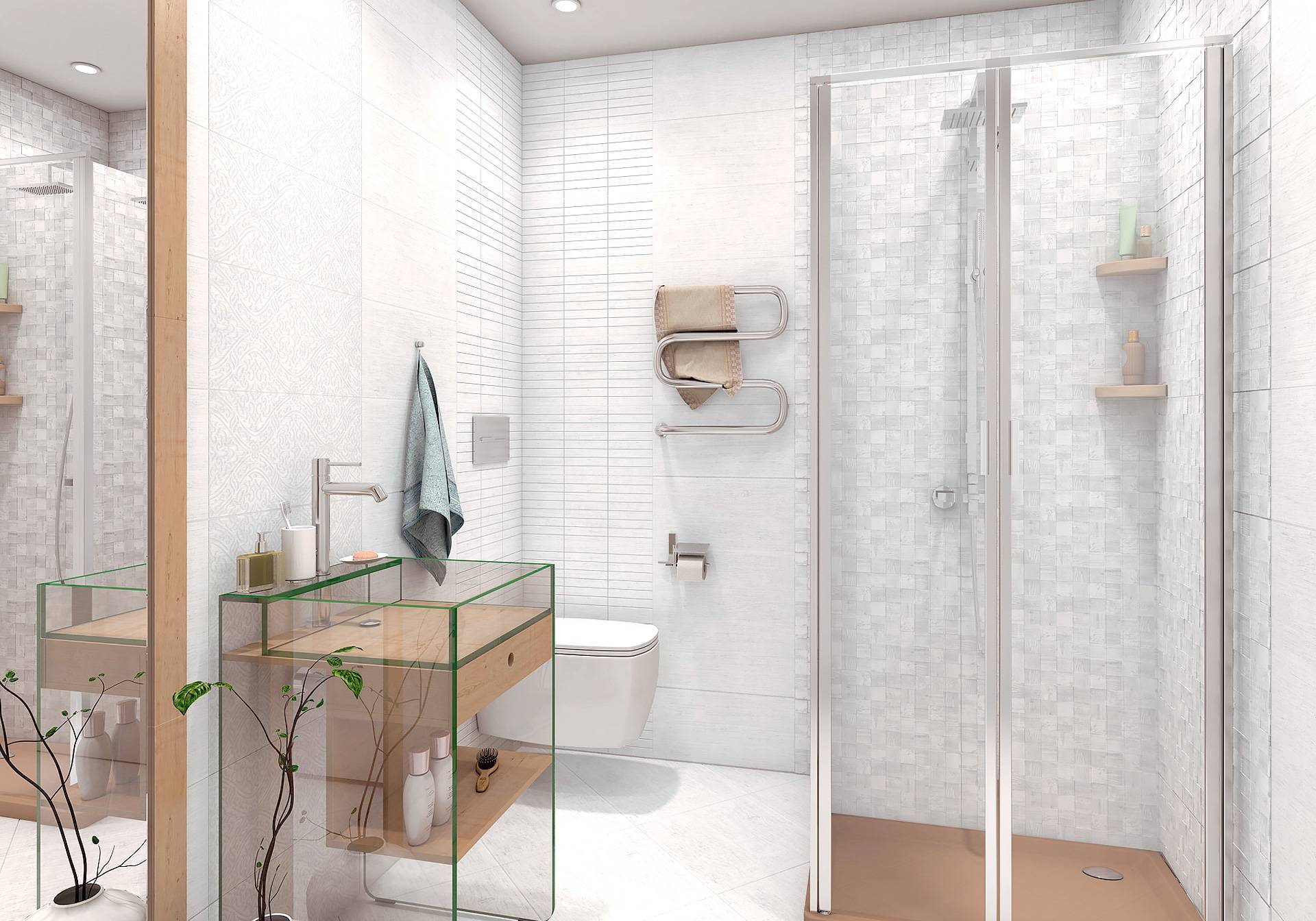 Плитка напольная Alma Ceramica Wood White 418х418х8 мм FT3WOD00